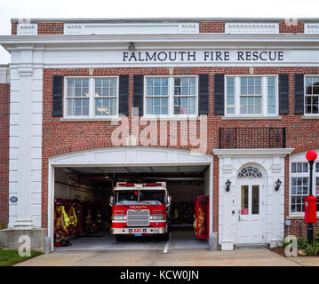 Edificio dei vigili del fuoco a Falmouth, Massachusetts, USA Foto Stock