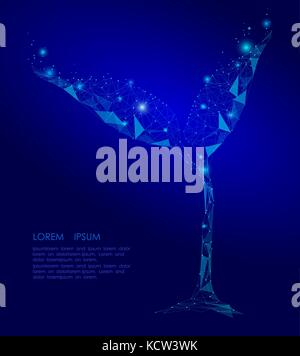 Abstract mash punto e linea il germoglio di collegamento impianto eco foglie. bassa poli triangolo poligonale. cielo stellato o spazio stelle e l'universo. vettore busin Illustrazione Vettoriale