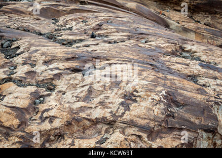 Rocce striate sul ghiacciaio Viedma, Patagonia meridionale del campo di ghiaccio, parco nazionale Los Glaciares, Argentina Foto Stock