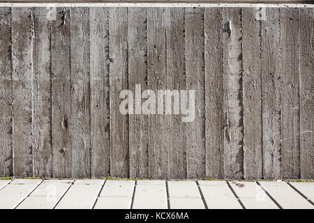 Pannello di legno texture muro di cemento Foto Stock