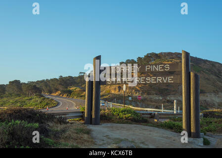 Torrey Pines State Reserve segno. La Jolla, California, Stati Uniti d'America. Foto Stock