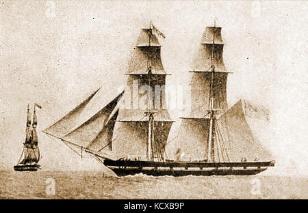 1826 - la US 196 ton Brig CAMBRIAN costruito a Salem 1818 Foto Stock