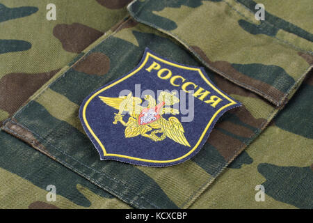 Kiev, Ucraina - feb. 25, 2017. esercito russo badge uniforme Foto Stock