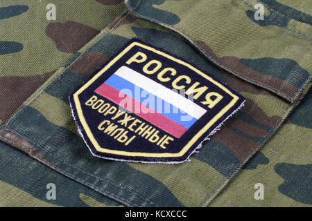 Kiev, Ucraina - feb. 25, 2017. esercito russo badge uniforme Foto Stock