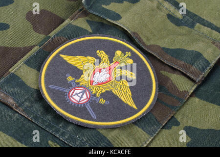 Kiev, Ucraina - feb. 25, 2017. esercito russo badge uniforme Foto Stock