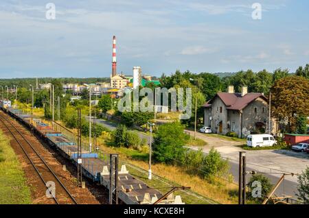 Trzebinia, Polonia - agosto 19, 2017: la vecchia stazione ferroviaria in città trzebinia in Polonia. Foto Stock