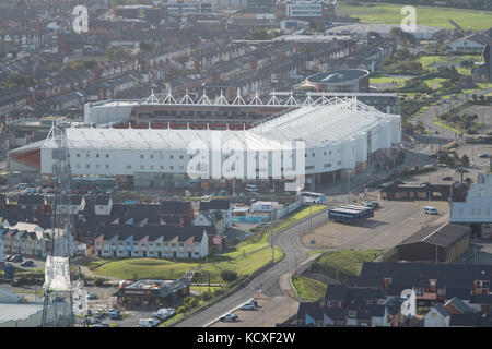 Blackpool football club, Bloomfield Road, lancashire. credito; lee ramsden / alamy Foto Stock