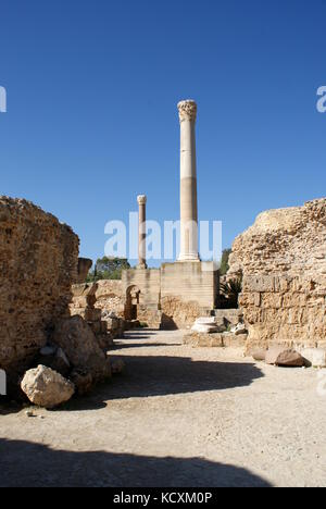 Le antiche rovine del Antonine complesso di bagno di Cartagine, Tunisi, Tunisia Foto Stock