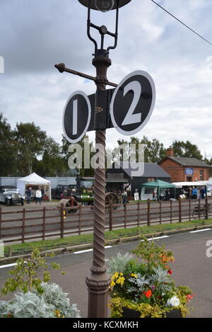 Piattaforma di stazione di segni di una Grande Stazione Centrale Ferroviaria di Gala di vapore 2017 Quorn Stazione, Loughborough Foto Stock