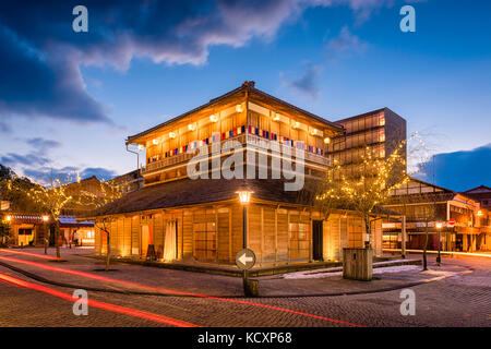 Kaga Onsen, ishikiawa, Giappone hot springs città al crepuscolo. Foto Stock