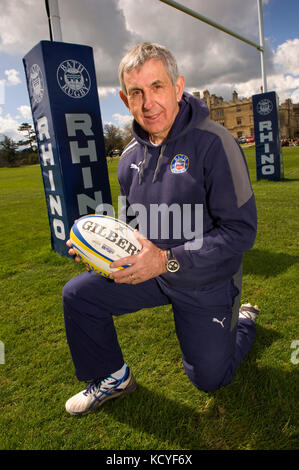 Vasca da bagno RFC coach Sir Ian McGreechan presso il bagno di allenamento a casa Farleigh, Farleigh Hungerford. Foto Stock