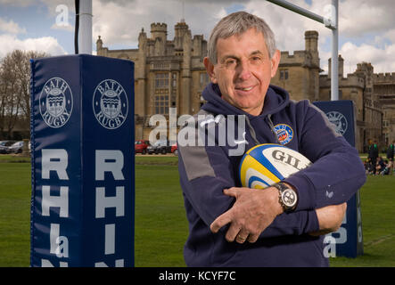 Vasca da bagno RFC coach Sir Ian McGreechan presso il bagno di allenamento a casa Farleigh, Farleigh Hungerford. Foto Stock