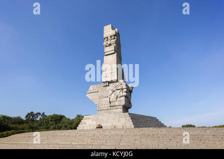 Monumento in memoria del polacco difensori della II guerra mondiale a westerplatte a Danzica, Polonia. Foto Stock