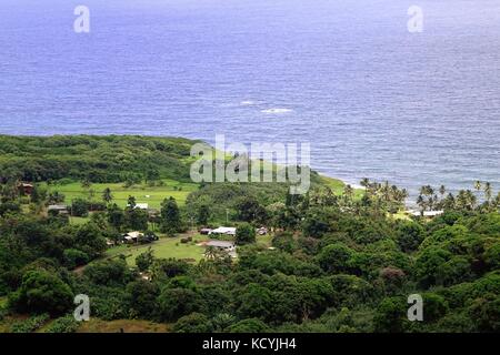 Penisola Keanae visto dall'Autostrada Hana Foto Stock