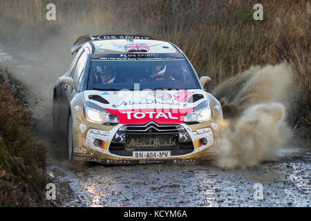 Kris Meeke al Galles World Rally Championship (WRC) Rally GB in Galles, Regno Unito Foto Stock