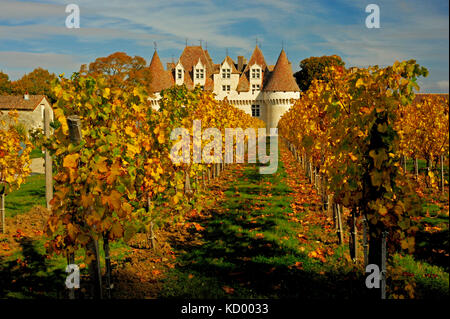 Monbazillac chateau, dipartimento di dordogne, Aquitaine, Francia Foto Stock