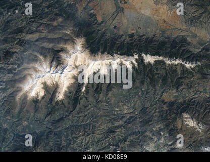 Immagine satellitare della polvere sahariana e la sabbia di copertura della Spagna Sierra Nevada Foto Stock