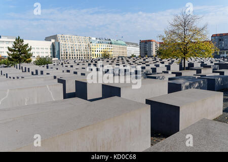 Memoriale degli ebrei assassinati d'Europa, Memoriale dell'Olocausto a Berlino, Germania Foto Stock