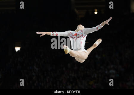 Montreal, Canada. 08 ott 2017. Tingting Liu di Cina (525) durante l'apparecchiatura finali di Ginnastica Artistica Campionati del Mondo 2017 allo Stadio Olimpico di Montreal, Canada. Daniel Lea/CSM/Alamy Live News Foto Stock