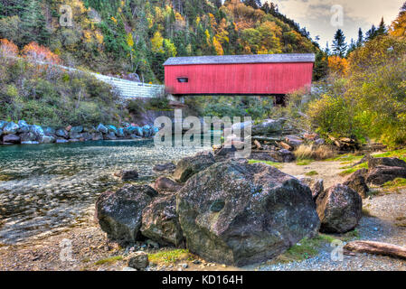 Punto wolfe ponte coperto, fundy national park, New Brunswick, Canada Foto Stock