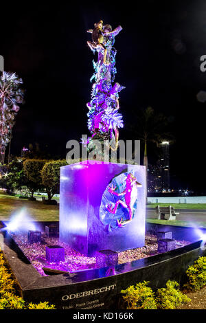 Scultura di una rana area in cinta Costera Oceano Pacifico circonvallazione costiera Bahia de Panama Foto Stock