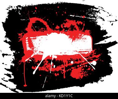 Rosso telaio grunge Illustrazione Vettoriale