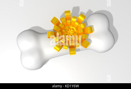 Osso con arco su sfondo bianco Foto Stock