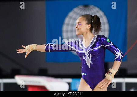 Montreal, Canada. 08 ott 2017. Thais Fidelis del Brasile (517) durante l'apparecchiatura finali di Ginnastica Artistica Campionati del Mondo 2017 allo Stadio Olimpico di Montreal, Canada. Daniel Lea/CSM/Alamy Live News Foto Stock