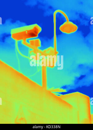 Immagine termica di una telecamera di sicurezza a West London power station Foto Stock