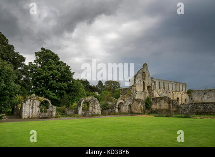 Le rovine dell'abbazia di Jervaulx, North Yorkshire, Inghilterra. Foto Stock