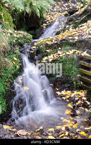 Camminano sentieri in Brecon Beacons cascata paese Foto Stock