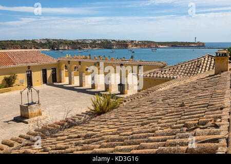 Una vista dentro lo storico forte di Santa catarina a Portimao, in Portogallo. Foto Stock