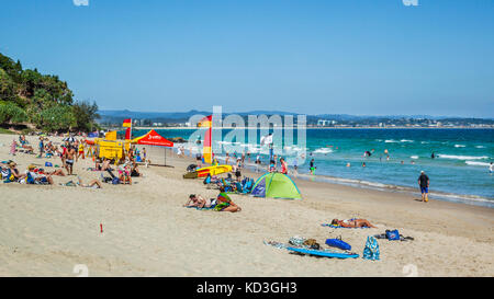 Australia, Queensland, Coolangatta, vista di Rainbow Bay Beach Foto Stock