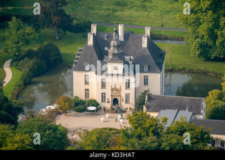 Hünxe, Castle Hotel Gartrop, Blumraths Restaurant, Schloss Gartrop, il castello d'acqua, Hünxe, zona Ruhr, basso Reno, Germania Foto Stock