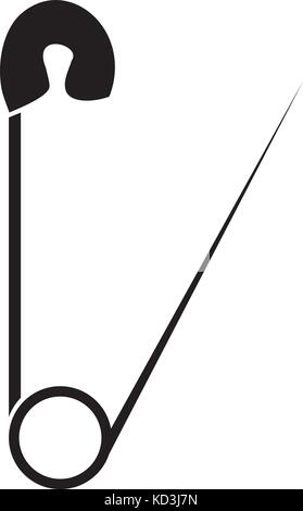 Illustrazione vettoriale del perno di sicurezza,web, logo, immagine piatta. oggetto isolato su sfondo bianco. Illustrazione Vettoriale