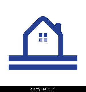 Semplice lato strada home profilo del logo Illustrazione Vettoriale