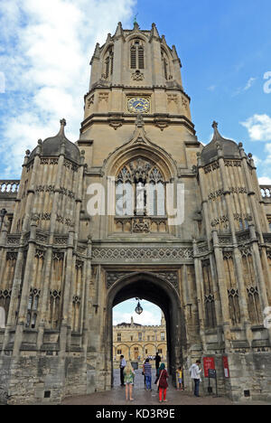 Tom d'ingresso alla Torre di Tom Quad, Christ Church College di Oxford, Regno Unito Foto Stock
