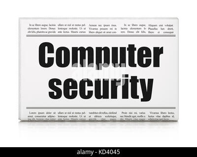 Concetto di sicurezza: titolo di giornale la sicurezza del computer Foto Stock