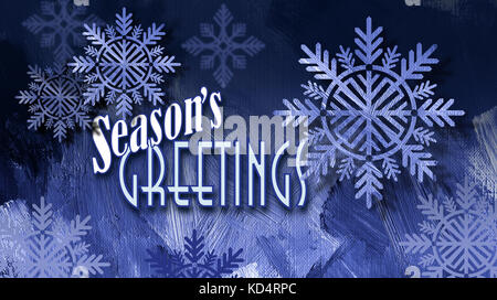 Composizione grafica di Natale ornamenti fiocco di neve su sfondo a trama con la stagione del messaggio di auguri per un possibile uso come messaggio di saluto festivo card Foto Stock