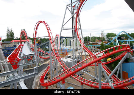 La forza G roller coaster in costruzione a Drayton Manor Park, Staffordshire. Foto Stock