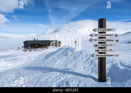 Sci alpinismo nelle kebnekaise massiccio montuoso, kiiruna, Svezia, Europa Foto Stock