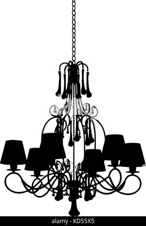 Silhouette di un lampadario di lusso Illustrazione Vettoriale