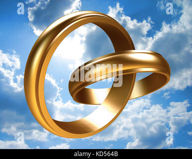 due anelli d'oro Foto Stock