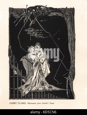 Harry Clarke, illustrazione - Illustrazione da Goethe Il Faust Foto Stock