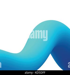 Abstract 3D curva blu linee su sfondo bianco illustrazione vettoriale per la presentazione Illustrazione Vettoriale