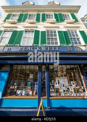 L'originale blackwell's bookshop, Broad Street, Oxford, Oxfordshire, Inghilterra Foto Stock