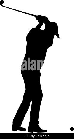 Giocatore di golf vettore silhouette Illustrazione Vettoriale