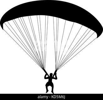 Parachutist vettore silhouette Illustrazione Vettoriale