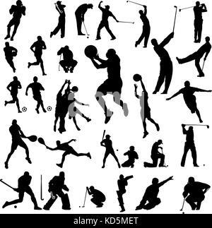 Sport vettore silhouette Illustrazione Vettoriale