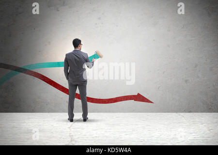 Imprenditore grafici di disegno nel concetto di previsione Foto Stock